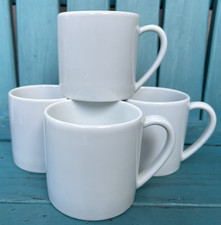 france SET-OF-4 X 3 3/8" APILCO WHITE PORCELAIN COFFEE MUGS cups CLASSIC mint