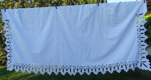Superbe drap ancien métis - ,