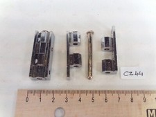 Pair of Chrome Brass Cylindrical Handguard Hinges H: 40mm (CZ44)