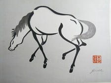 Japan Woodblock Print, Walking