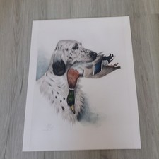 GRANDE GRAVURE CHIEN CHASSE