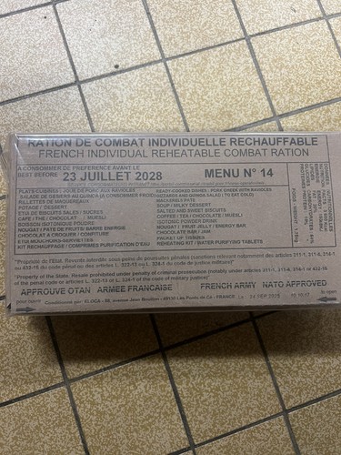 Rations combat militaires - ,