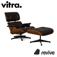 Vitra Eames Lounge Chair Inclus Ottoman En Cuir Marron Foncé Manuel