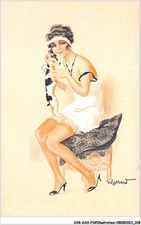 CAR-AAOP3-0194 - ILLUSTRATOR - BEAUTIFUL WOMAN, A DOG, A CUSHION - MASSARD