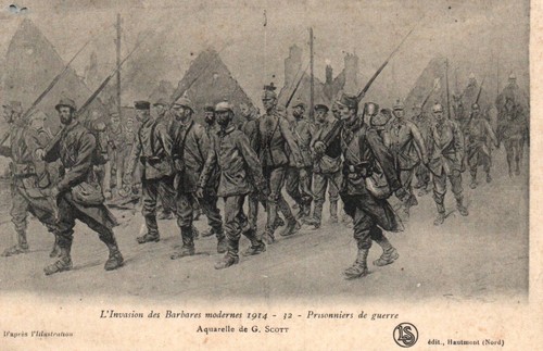 Cpa militaria invasion des - -, l'invasion
