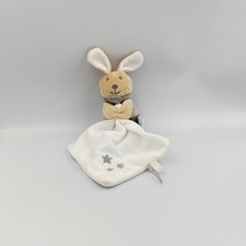 Doudou lapin beige blanc gris