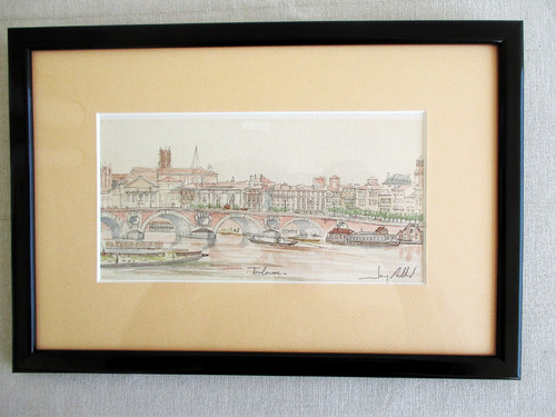Tableau aquarelle pont neuf - le,