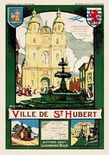 Affiche chemin de fer Belges - Saint-Hubert