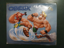 Plaque en métal -   ASTERIX OBELIX  - Hachette - Neuf