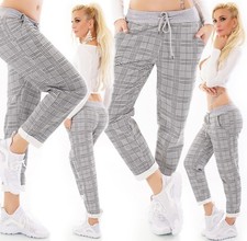 Pantalon À Carreaux En Coton Élastique Avec Ceinture Élastique Et Coupe Chino