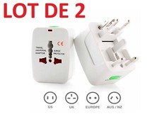 2 X Adaptateur prise secteur