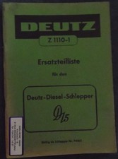 Deutz Tractor D 15 Spare Parts List