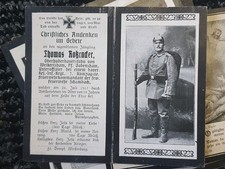  original german ww1 Death Card 7rir Fell 26 Jul 1917 Belgium Thomas Rossrucker