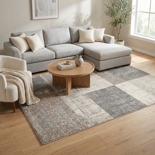 Tapis design gris - et, beige