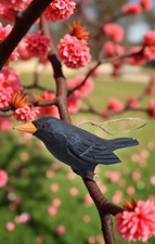 Oiseau En Bois Amsel Noir
