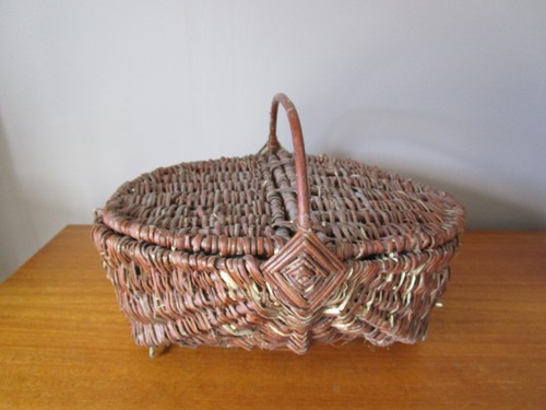 Grand panier osier ancien - grand,
