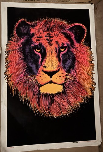 Affiche lion psychédélique