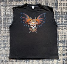 Vintage 80s Harley Davidson Motorcycles Bat Skull T Shirt XL 3D Emblem Biker USA
