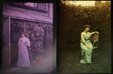 Photographie 2 AUTOCHROMES  portraits de femmes vers  1900- 1920