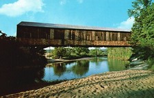 Postcard NH b/w Plymouth & West Plymouth Smith Covered Bridge Vintage PC f683