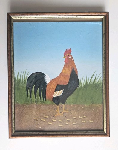 Tableau sous verre coq idéal
