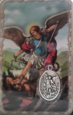Promo Carte médaille image pieuse plastifiée Saint Michel Archange Défaut cadre