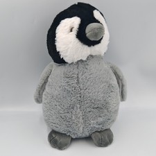 Peluche pingouin gris noir