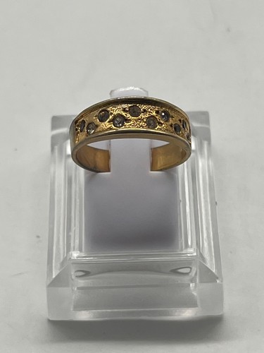 Bague dorée vintage - , sertie