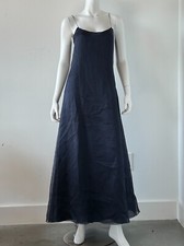 Ralph Lauren Silk A-Line Slip Dress Navy Blue Size 6