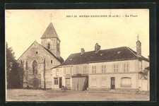 Old postcard Beton-Bazoches, La Place 
