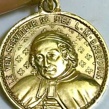 Rare 19th Century Medal of the Venerable Louis Marie Baudouin Gold Plated