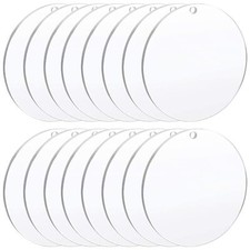 16 pièces Acrylique Cercle Disques Disque plexiglas pâtisserie Plaques vierge...
