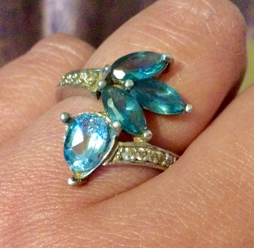 Topaze bleue argent - topaze, bleue-argent