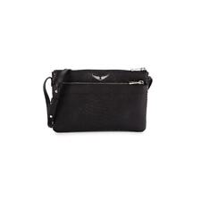 Zadig & Voltaire Stella Wings Leather Crossbody Bag in Noir MSRP $328