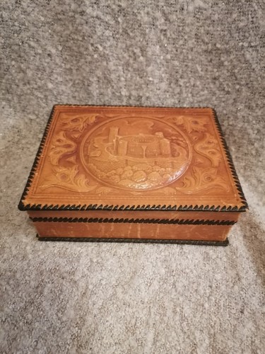 Leather cigar box - cigar,