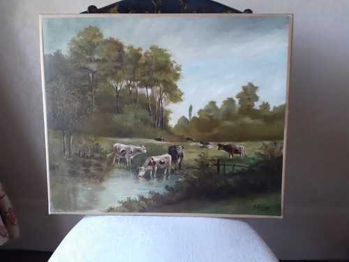 Joli tableau paysage campagne - paysage,