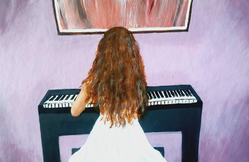 Fille jouant piano - fille,