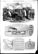 Original Old Antique Print 1853 Pigeon Philo-Peristeron Nasmyth Floating 19th