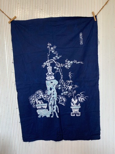 Tenture vintage bleu marine - tenture,