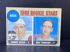 1968 Topps  Reds Rookie Stars #247 Johnny Bench, Ron Tompkins in VG Has Crease