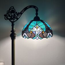 Tiffany Style Floor Lamp Green Stained Glass LED Bulb Gooseneck Adjustable 63"H