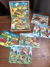 Puzzle cube en bois vintage