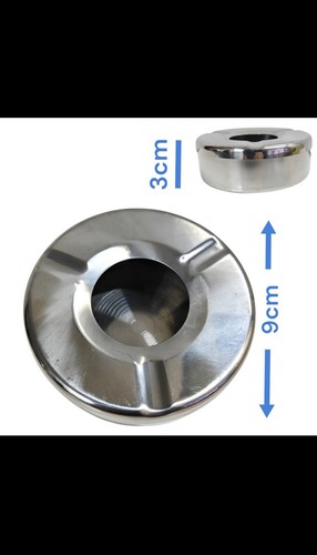 Cendrier meta rond 9x3cm - en,