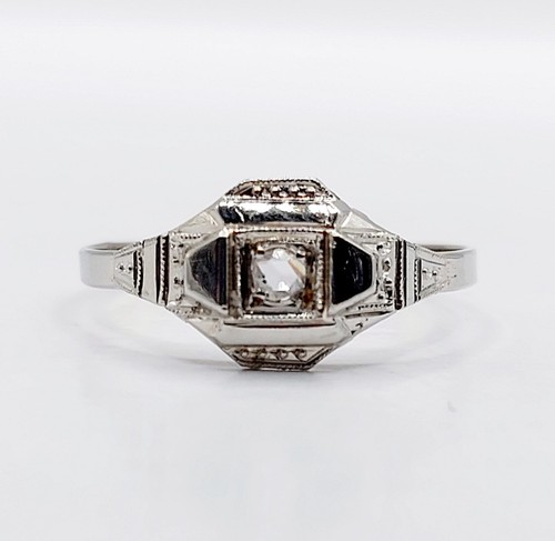 Bague art deco blanc - or, 18k