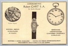 1910 Chronometrie Robert Cart Chrono Watches in Le Locle in Switzerland Advertising Ad