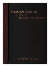 Finlayson, T. Campbell Religion Biologique : Un Essai En Critique Du Professeur