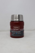 THERMOS King Stainless Steel Vacuum-Insulated Food Jar w Spoon, 16 Oz, Matte Red