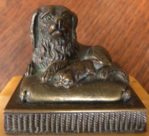 Statuette bronze chien - en,