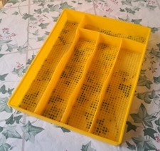 Vintage Orange 70s Plastic 6 Compartment Cutlery Rack