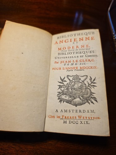 Antique 1719 book bibliotheque - antique,
